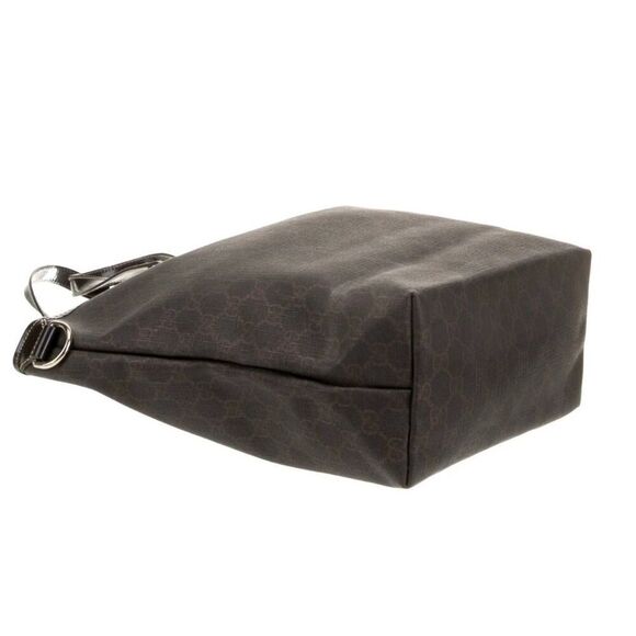 GUCCI Authentic GG Supreme Black/Brown Coated Canvas & Leather Tote Handbag - Picture 4 of 10